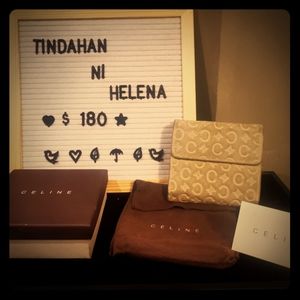 Celine Short Suede/Leather Wallet